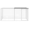 Homgoday Chicken Coop with Roof, Galvanized Steel, Light Gray, 203 x 98 x 90 cm, Rabbit Hutch, Cage, Shelter for Small Animals, Pets, Sun Protection, Type 2 view 3