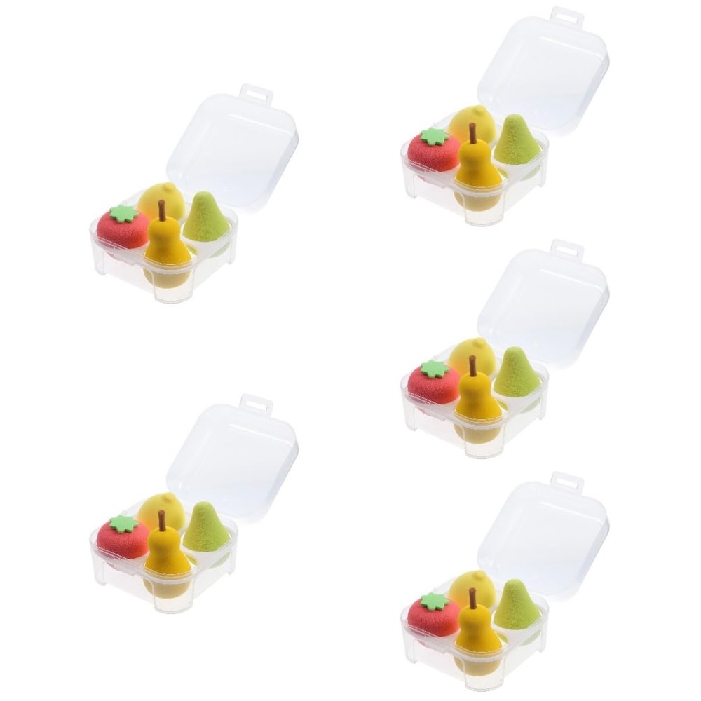 POPETPOP 20-Piece Fruit-Shaped Makeup Sponge Set with Storage Container