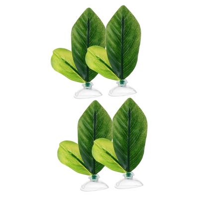 minkissy 4-Piece Plastic Betta Fish Hammock and Aquarium Leaf Decor