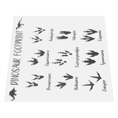 DOITOOL Self-Adhesive PVC Dinosaur Footprint Wall Stickers, Black, 1 Sheet