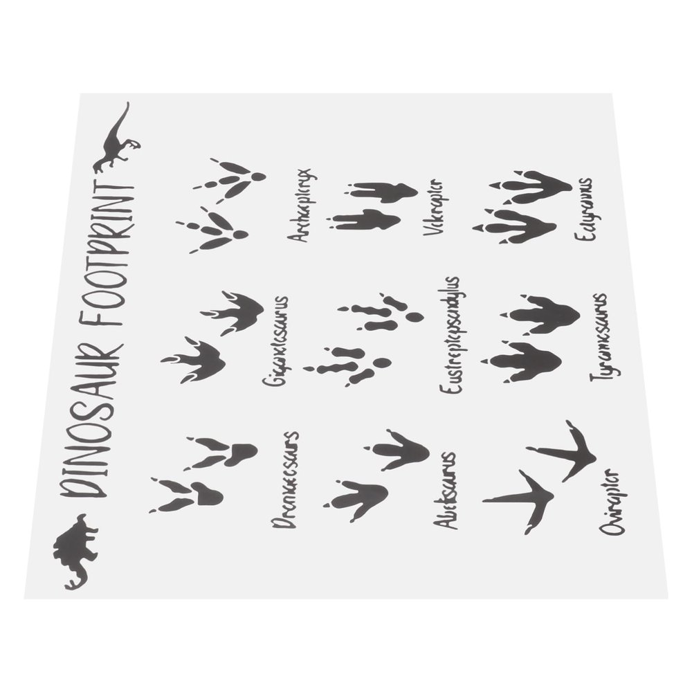 DOITOOL Self-Adhesive PVC Dinosaur Footprint Wall Stickers, Black, 1 Sheet