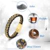 QGJNSGC Cremation Ash Bracelet, Stainless Steel and Braided Leather view 3