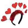 FRCOLOR Valentine's Day Love Heart Headband for Girls and Adults, Red view 3