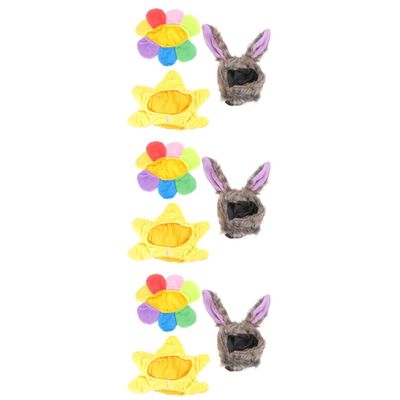 minkissy 9-Piece Pet Hat Set with Rabbit Ears, Cat Collar Cones and Cosplay Hats