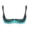 Manyakai Women's Open-Bust Transparent Lace Bra, Turquoise, 5XL view 1