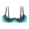 Manyakai Women's Open-Bust Transparent Lace Bra, Turquoise, 5XL view 4