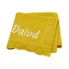 Embroidered Personalized Baby Blanket, Soft Knitted Cotton, Yellow view 1