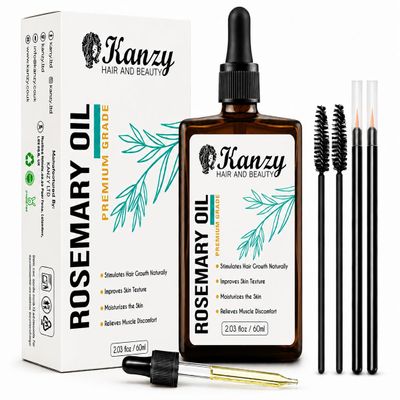 Kanzy Diluted Pure Rosemary Oil for Hair, Body, Beard, Brows & Lashes, 60 mL