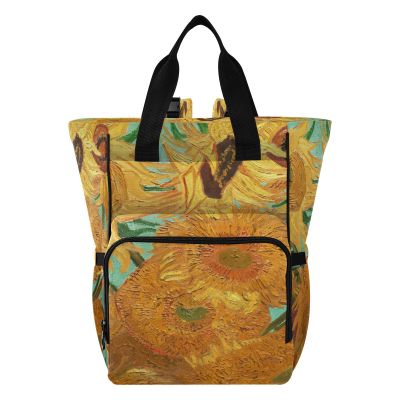 Waterproof Diaper Backpack, Yellow Sunflowers, Multicolor, One Size