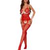 Women's Sexy Lingerie Set with Garters, Bra and Babydoll, Plus Sizes view 1