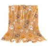 Soft Fluffy Throw Blanket for Double Beds, Large Plush Cat and Dog Paw Prints, 150 x 130 cm view 1