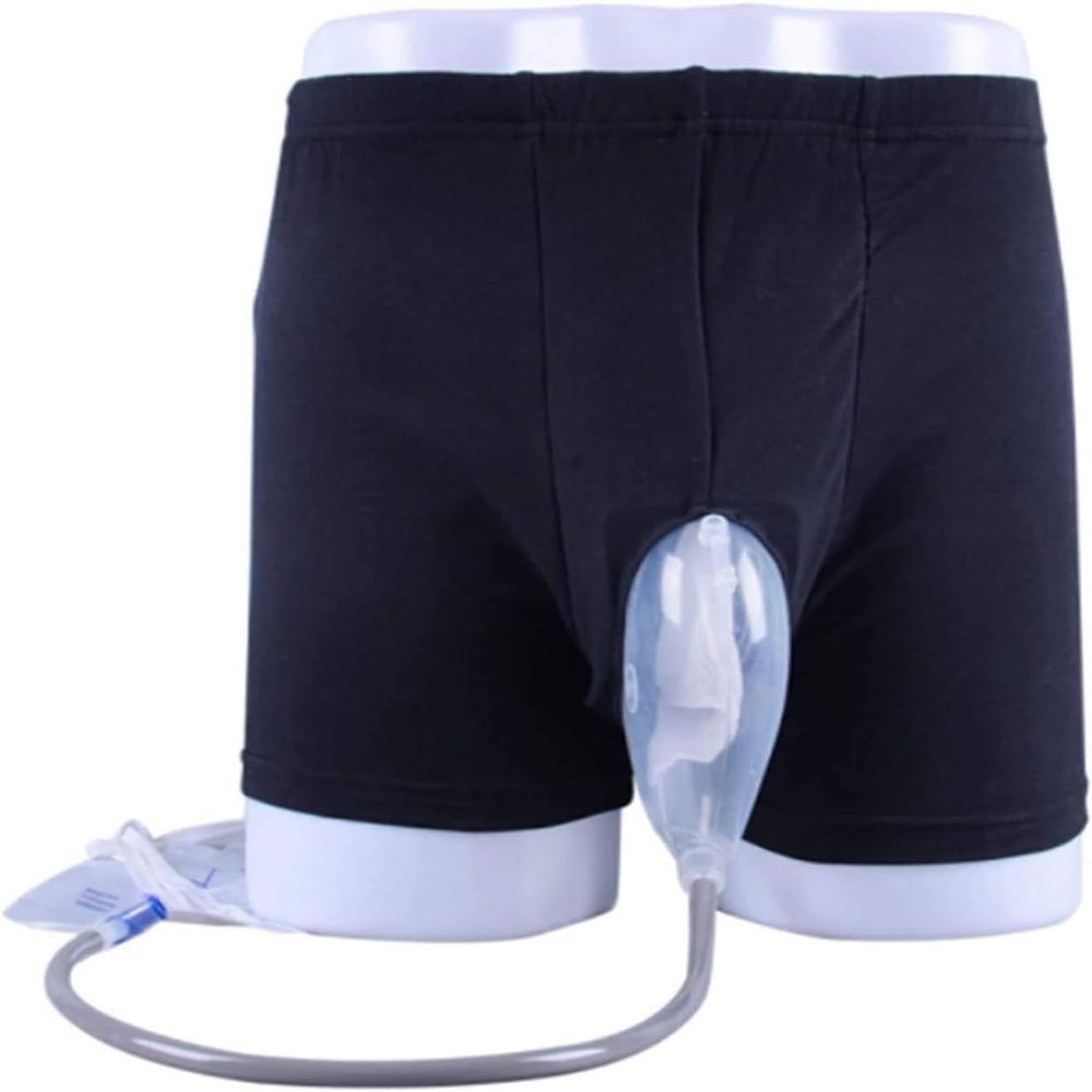 Reusable Silicone Male Incontinence Underwear with Urine Bag, Large (86–100 cm)