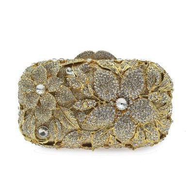 RajoNN Women's Gold Rhinestone Evening Clutch
