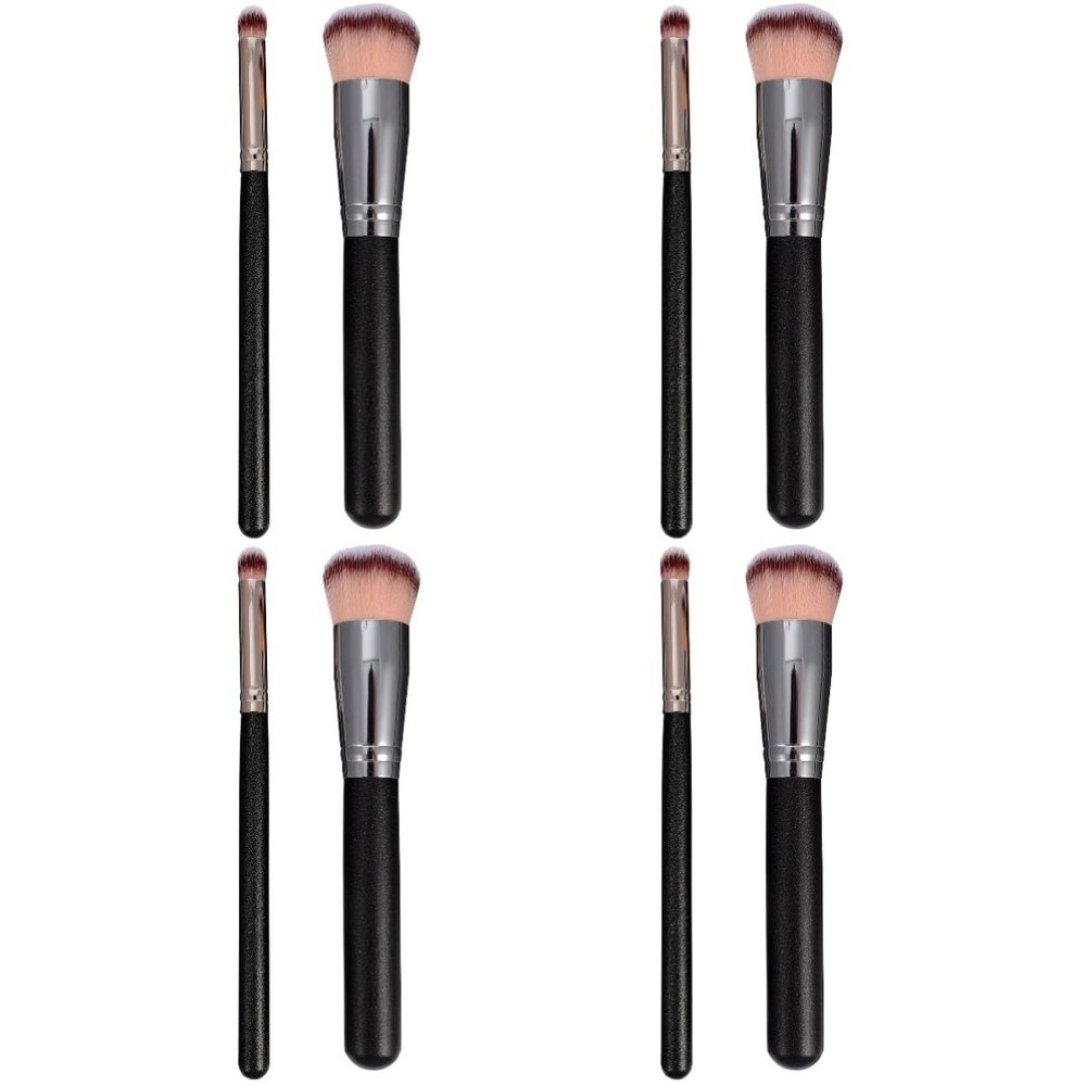 minkissy 8-Piece Synthetic Face Brush Set for Self-Tanner and Everyday Use