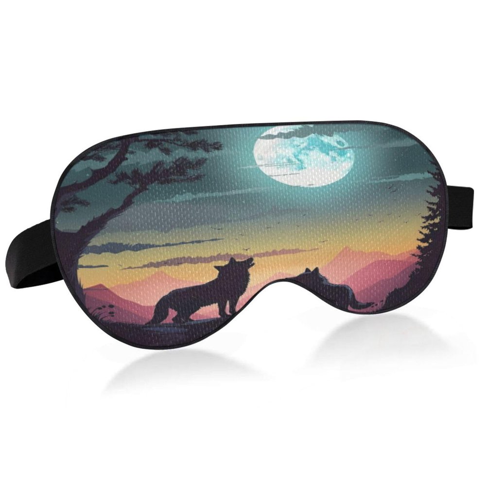 Wolf Sleep Mask, Lightweight Soft Breathable Eye Mask with Adjustable Strap for Sleeping and Travel