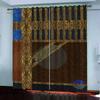3D Vintage Gold Art Curtain, 300 x 280 cm, Boy and Girl Design view 1