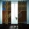 3D Vintage Gold Art Curtain, 300 x 280 cm, Boy and Girl Design view 3