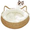 Obelunrp Round Cat Basket Bed, 15-Inch, with Soft Cushion view 1
