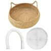 Obelunrp Round Cat Basket Bed, 15-Inch, with Soft Cushion view 2