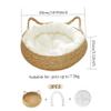 Obelunrp Round Cat Basket Bed, 15-Inch, with Soft Cushion view 3