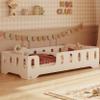 smartwood Floor Bed 100 x 190 cm with Fall-Out Guard, Wood, White, TILA 2L view 1
