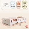 smartwood Floor Bed 100 x 190 cm with Fall-Out Guard, Wood, White, TILA 2L view 2