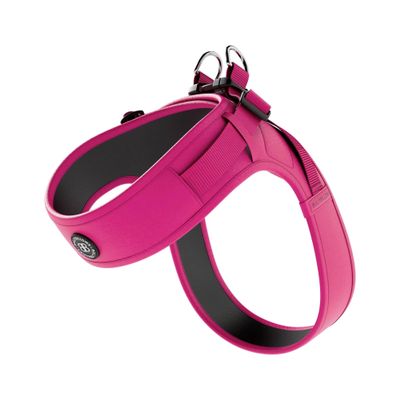BullyBillows Boomerang Harness, Non-Restrictive, Lightweight, Easy On and Off, Hook-and-Loop Closure, Carmine Rose, Size M
