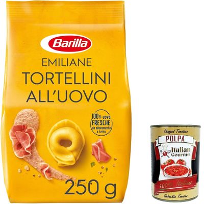 Italian Gourmet Le Emiliane Tortellini with Prosciutto Crudo Egg Pasta, 12 x 250 g