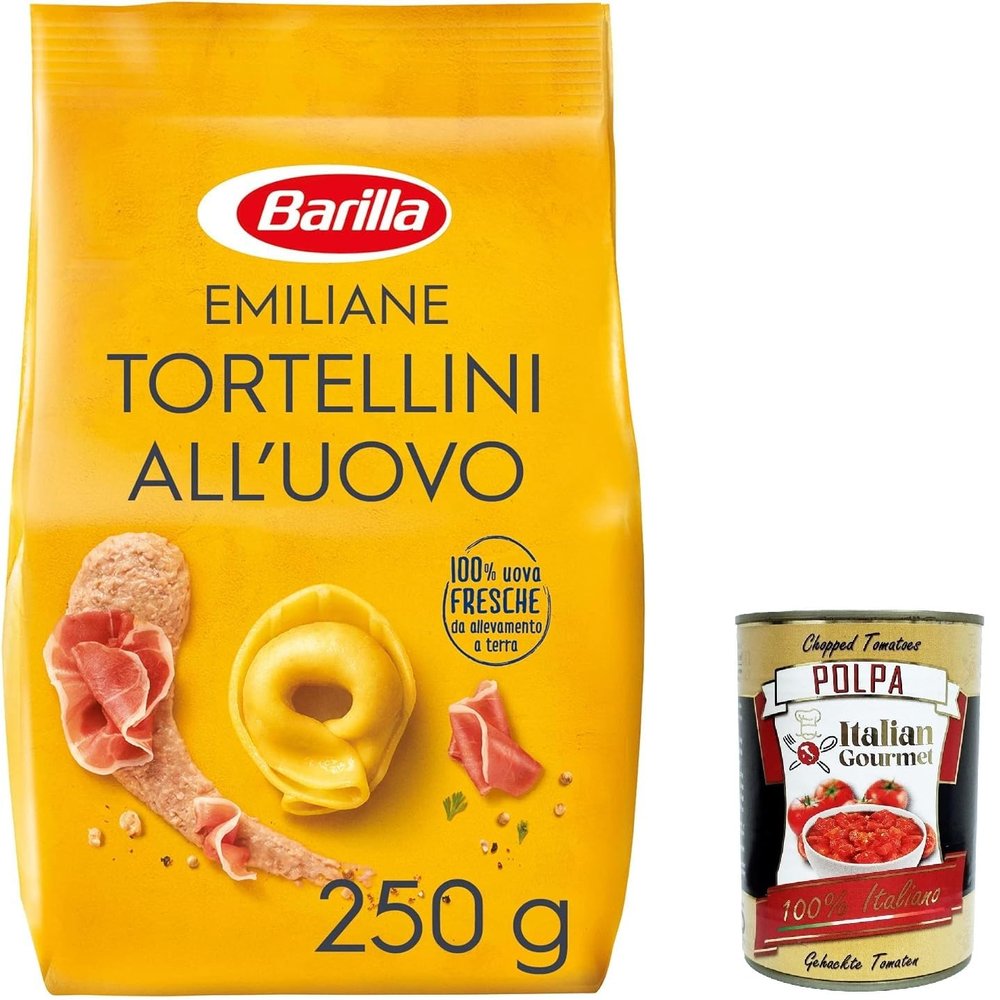 Italian Gourmet Le Emiliane Tortellini with Prosciutto Crudo Egg Pasta, 12 x 250 g