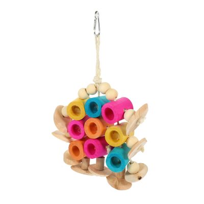 PRETYZOOM Climbing and Feeding Bird Toy Set with 9 Holes, Parrot Chew Toy, Interactive Toy for Parrots, Budgies and Lovebirds