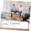Elevated Pet Bed with Washable Cotton-Linen Cover and Wood Frame view 4