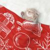 ZORIN Washable Dog Blanket, Soft Flannel, Snowflake and Ball Pattern, 60 x 40 cm view 2