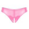 MSemis Women's Wetlook Patent Leather Lingerie Set, Open-Bust Bra and Open-Crotch G-String, Pink 3XL view 4