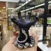 GAJUST 1pc 4-Inch Dragon Claw Crystal Ball Holder, Skull Snake Magic Ball Display Stand, Resin Craft Ornament, Gold view 1
