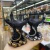 GAJUST 1pc 4-Inch Dragon Claw Crystal Ball Holder, Skull Snake Magic Ball Display Stand, Resin Craft Ornament, Gold view 2
