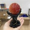 GAJUST 1pc 4-Inch Dragon Claw Crystal Ball Holder, Skull Snake Magic Ball Display Stand, Resin Craft Ornament, Gold view 3
