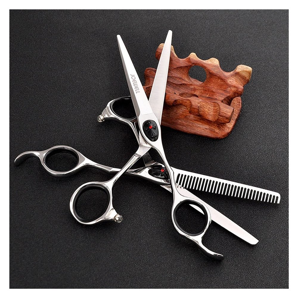 RWRAPS 6-Inch Crane-Beak Hairdressing Scissors Set, Flat-Cut and Thinning Scissors