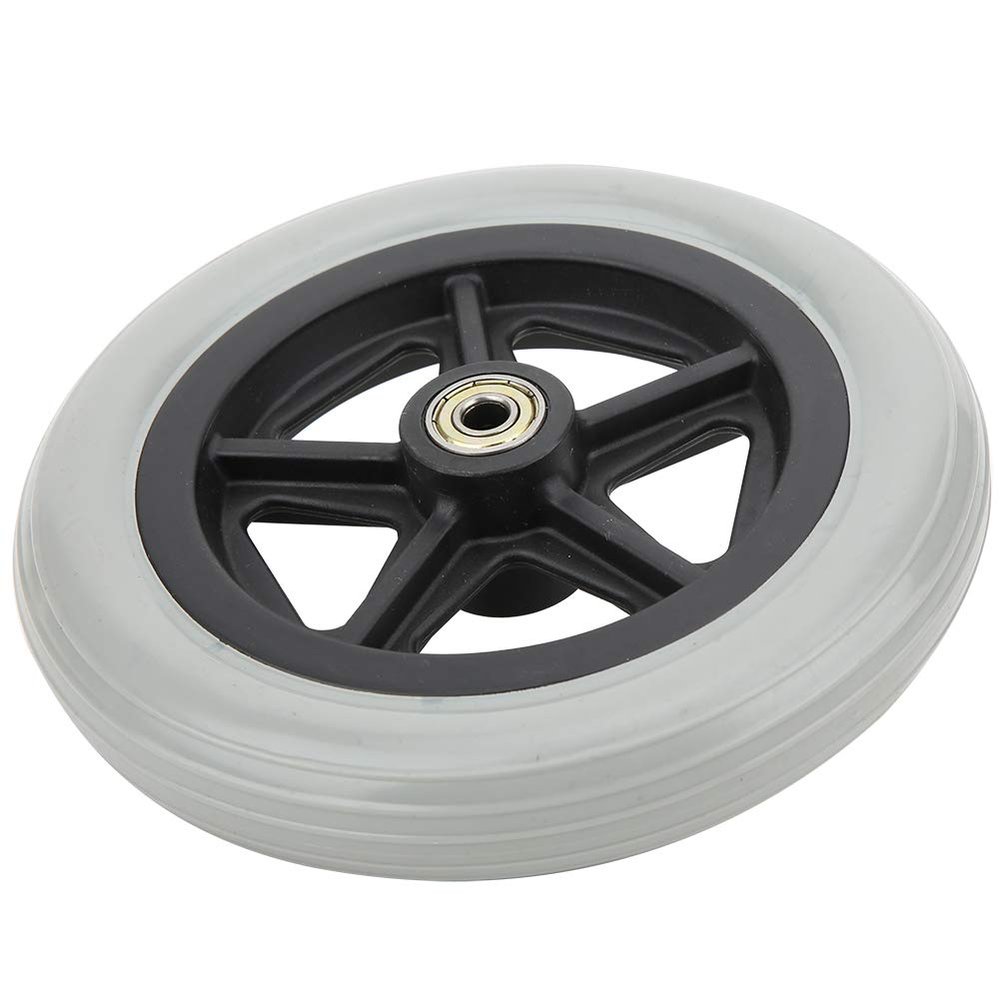 1 Piece 7 Inch Gray Rubber Wheel for Wheelchairs