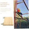 minkissy Wooden Parrot Perch and Cage Playset view 2