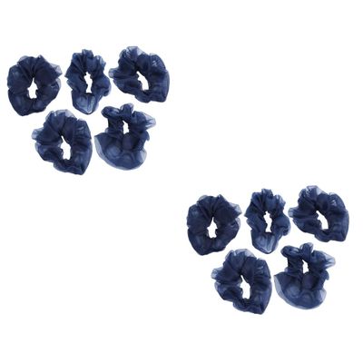 FRCOLOR 10-Piece Blue Fabric Hair Ties for Women