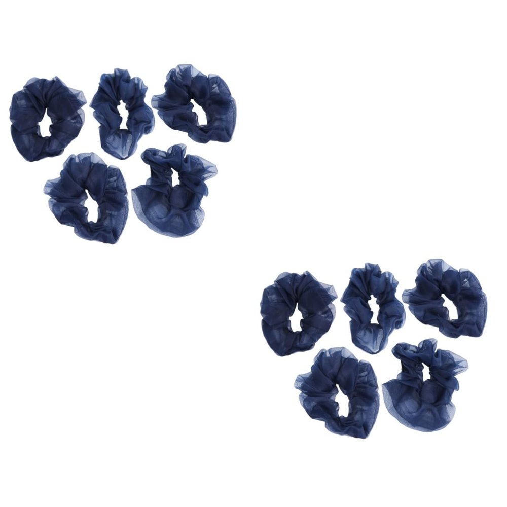 FRCOLOR 10-Piece Blue Fabric Hair Ties for Women