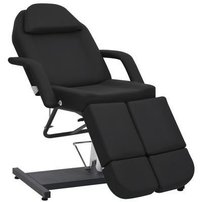 vidaXL Adjustable Swivel Beauty Chair Faux Leather Black 180 x 62 x 78 cm