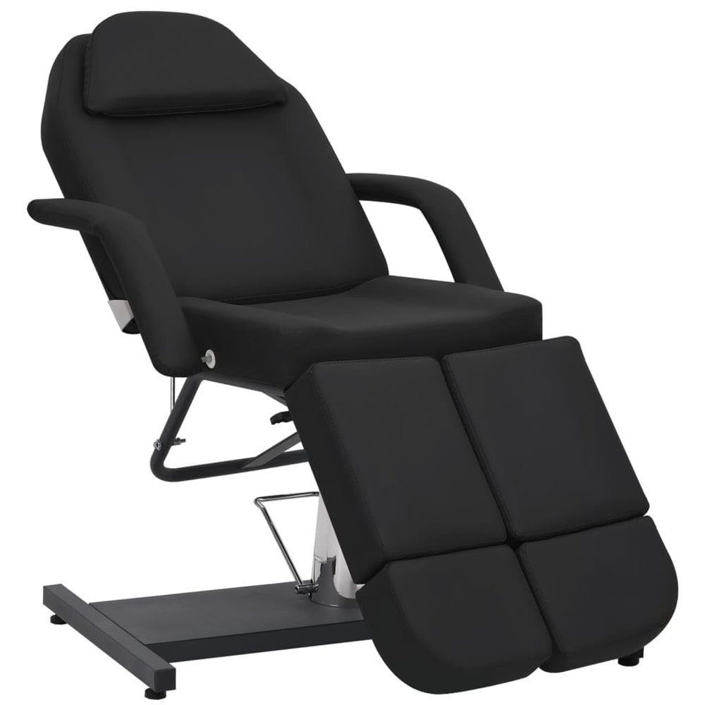 vidaXL Adjustable Swivel Beauty Chair Faux Leather Black 180 x 62 x 78 cm