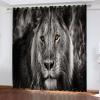 2 Gray Lion Blackout Curtains, 43.3" W x 84.6" H, with Grommets view 1