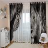 2 Gray Lion Blackout Curtains, 43.3" W x 84.6" H, with Grommets view 2