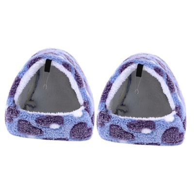 minkissy 2-Pack Hanging Hamster Beds with Hooks, Warm Cotton Nests, Heart Design