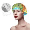 Cartoon American Map Printed Waterproof Double-Layer Shower Cap view 4