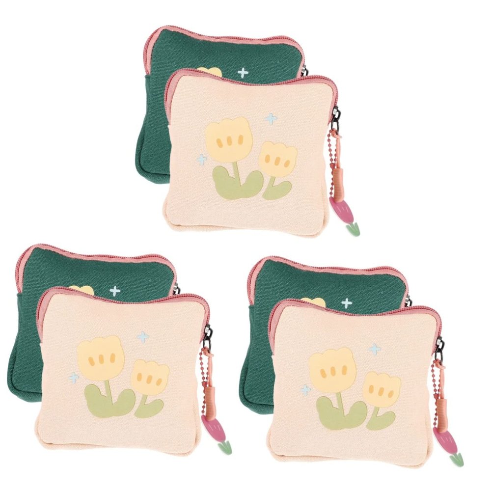 LALAFINA 6-Pack Cotton Menstrual Pad Storage Bags