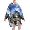 MELPHI Farm Tractor Print Hooded Blanket view 3