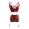 Women's Sexy Lingerie Set with Red Babydoll, Bustier, and Thong view 4